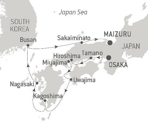 クルーズツアーの航路イメージ画像