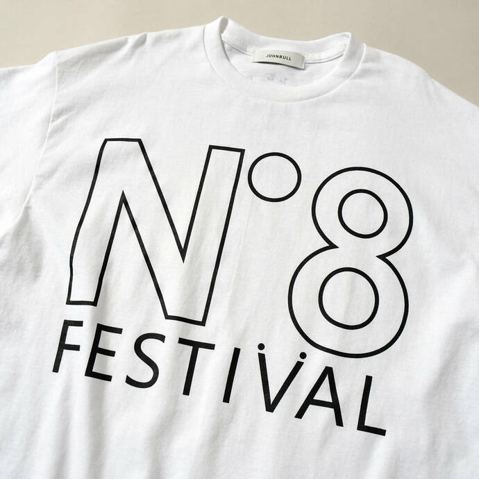 「EIGHT BALL FESTIVAL 2023」コラボTシャツ表面ロゴ拡大写真