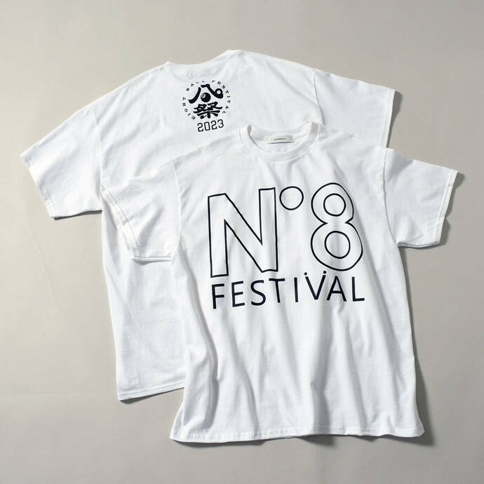 「EIGHT BALL FESTIVAL 2023」コラボTシャツ両面写真