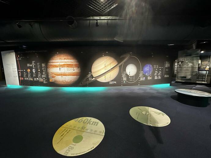太陽系について紹介する展示物のイメージ写真