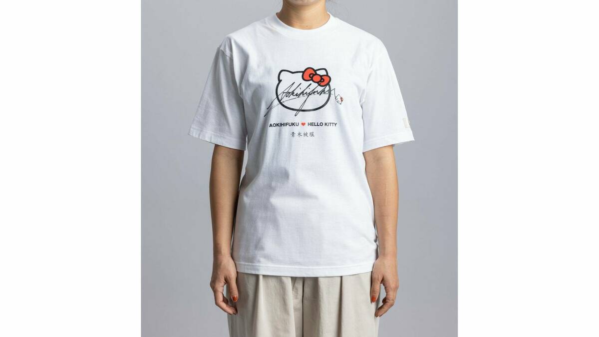 青木被服とハローキティのコラボTシャツのイメージ画像 その2