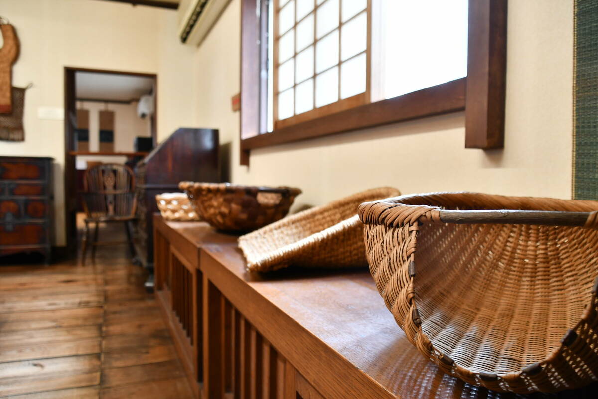 展示された籠