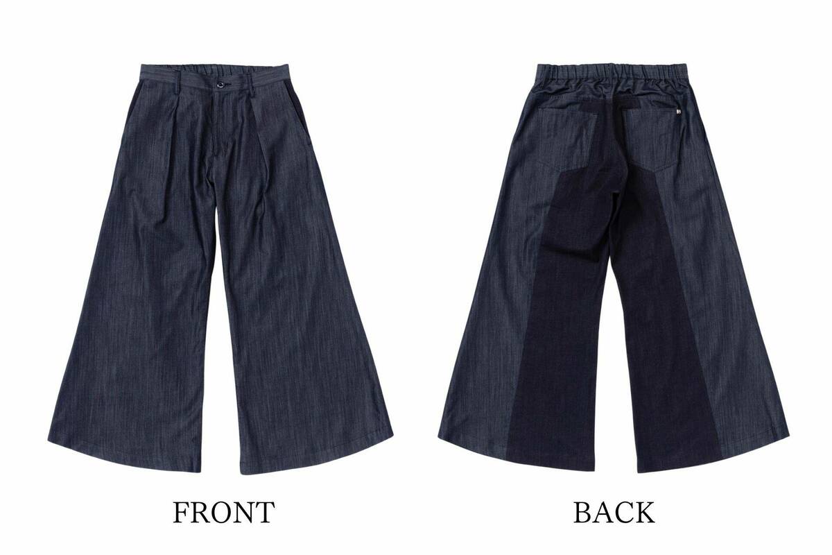 シルクデニムパンツの前後