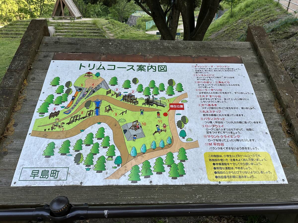 アスレチックの案内板