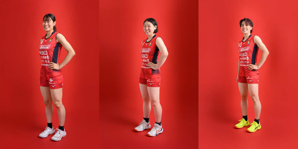 #16 田部咲来選手　　　#1 大村和鼓選手　　　#10 矢野ゆきの選手